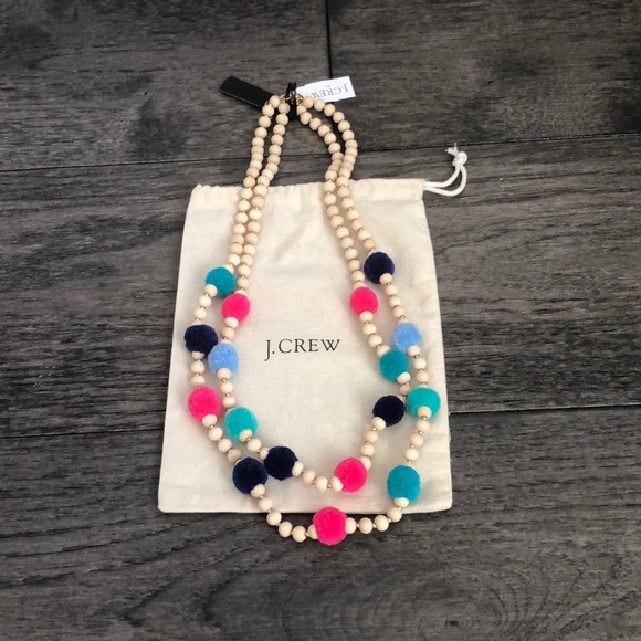 J.Crew boho multicolored Pom Pom Woman’s Necklace - Picture 2 of 8